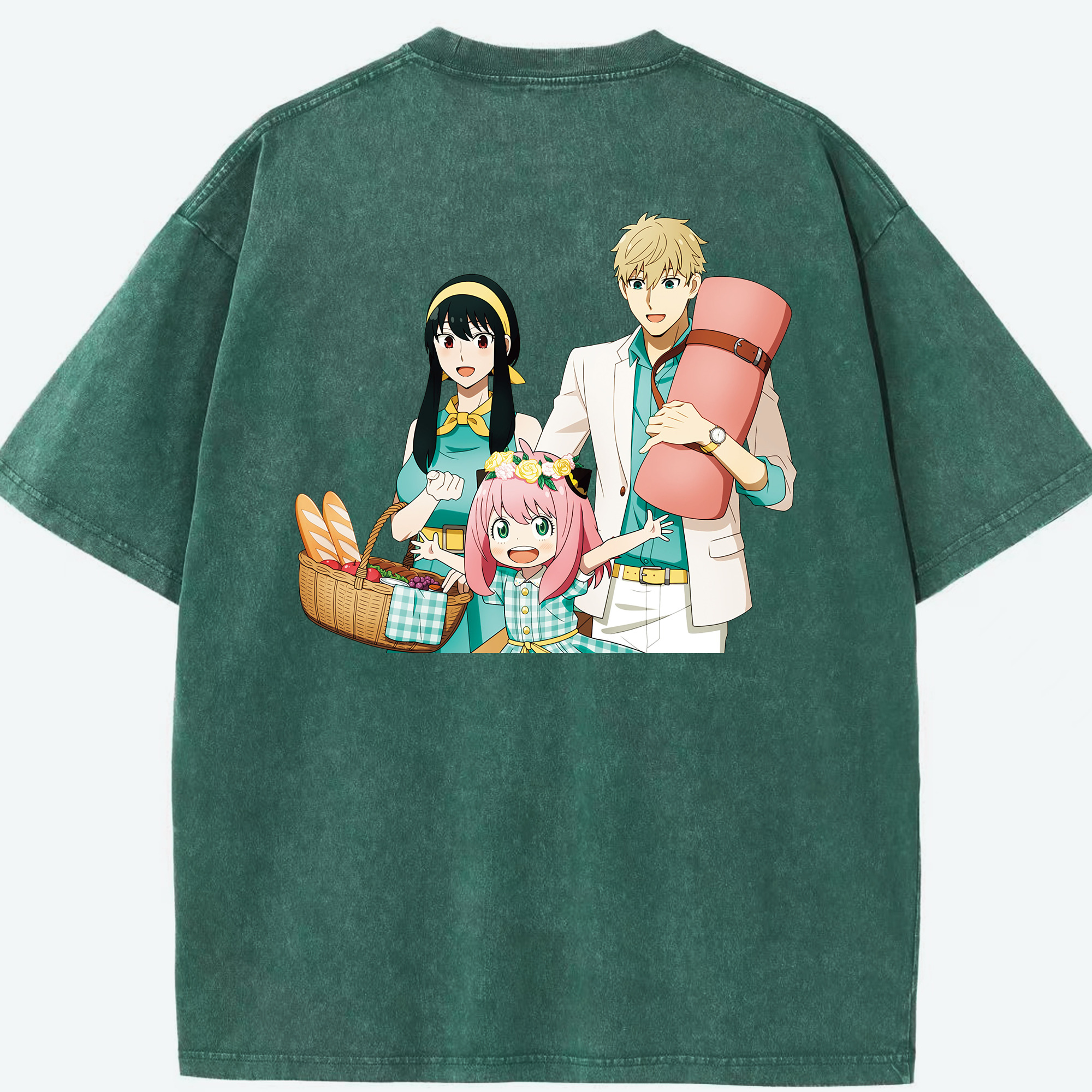 （画像用） SPY×FAMILY间谍家家酒 綿100% ヴィンテージ風 半袖Tシャツ（背面プリント）